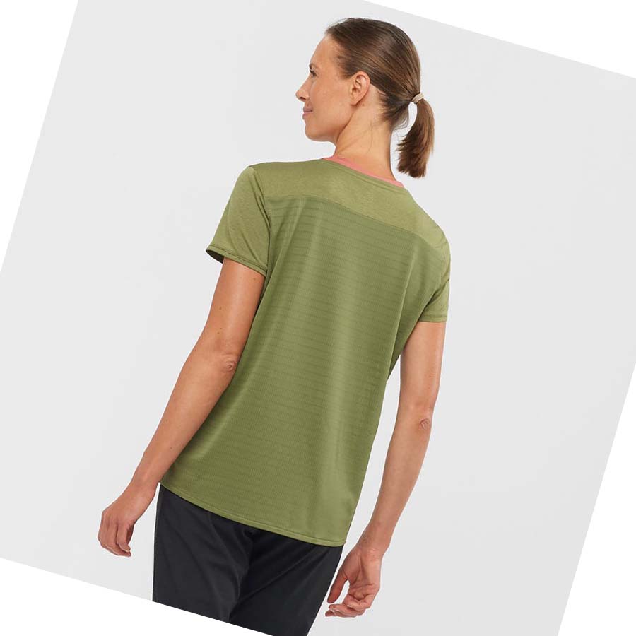 Camiseta Salomon OUTLINE SUMMER Mujer Verde Oliva | MX 2552EBC